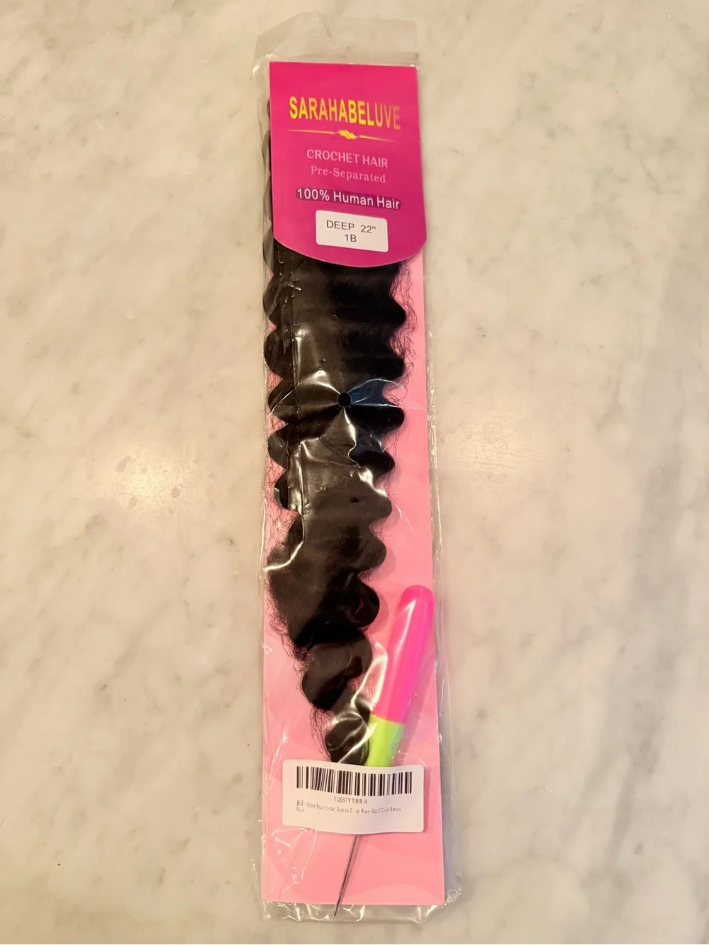 HUMAN HAIR Deep Wave Miracle Knots Crochet Human Hair, 22 Inch 65g